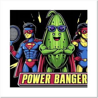 Pickleball POWER BANGERS Superheroes Mixed Doubles Posters and Art